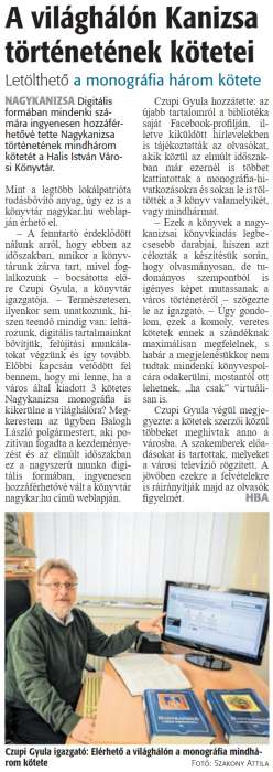 Zalai Hírlap 2020 04 27 098sz 03old - A világhálón Kanizsa történetének kötetei.png Zalai Hírlap 2020 04 27 098sz 03old - A világhálón Kanizsa történetének kötetei.png